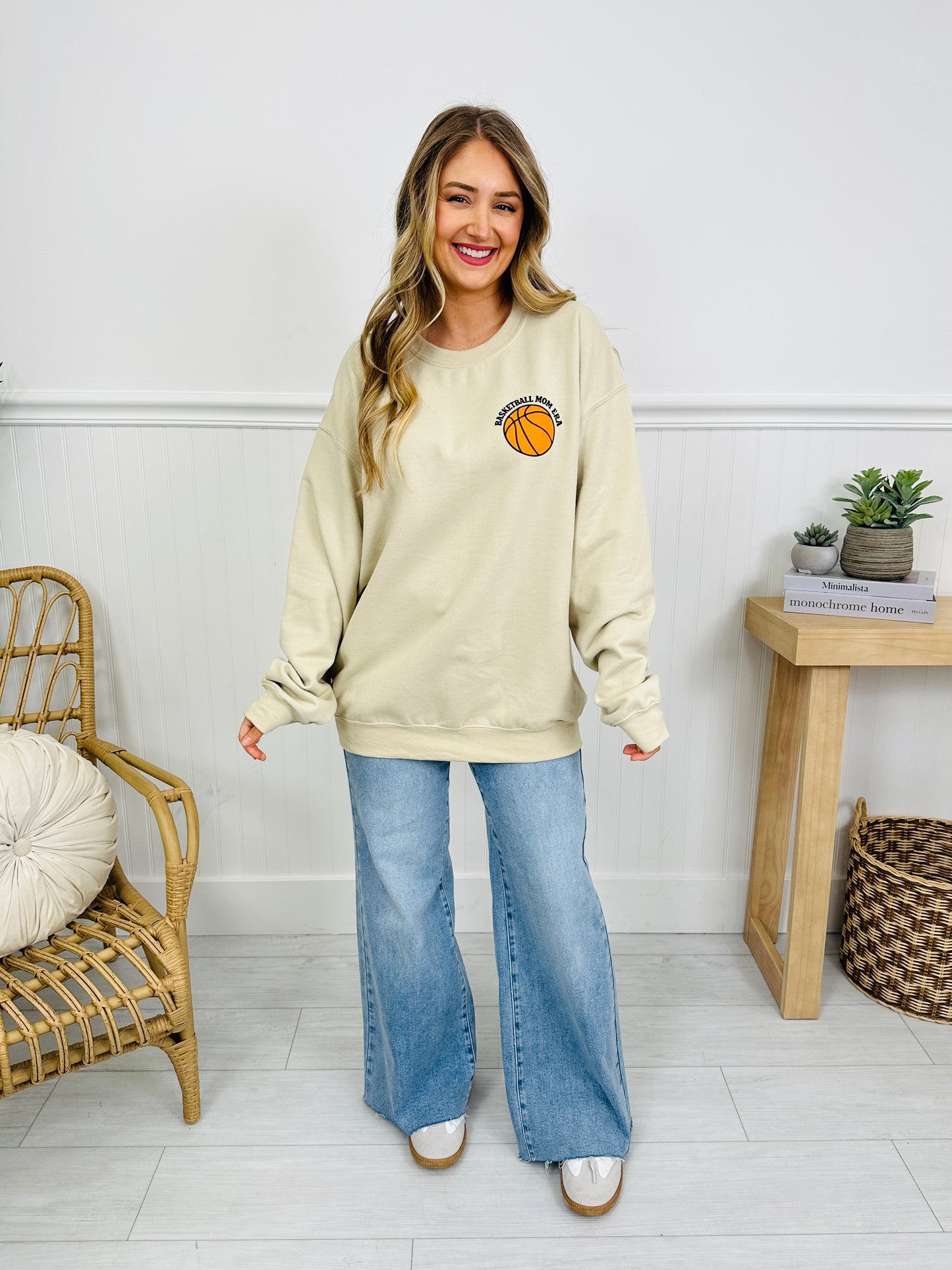 Basketball Mom Era Graphic Crewneck Sweatshirt