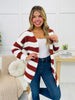 Wrapped In Stripes Cardigan In Burgundy