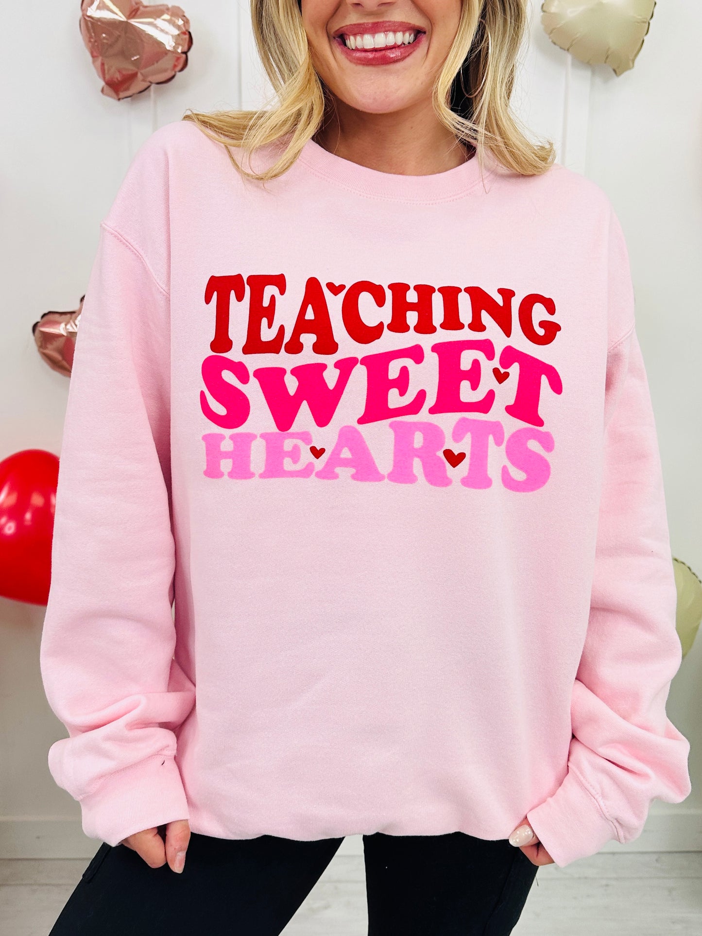 Teaching Sweethearts Graphic Crewneck Sweatshirt