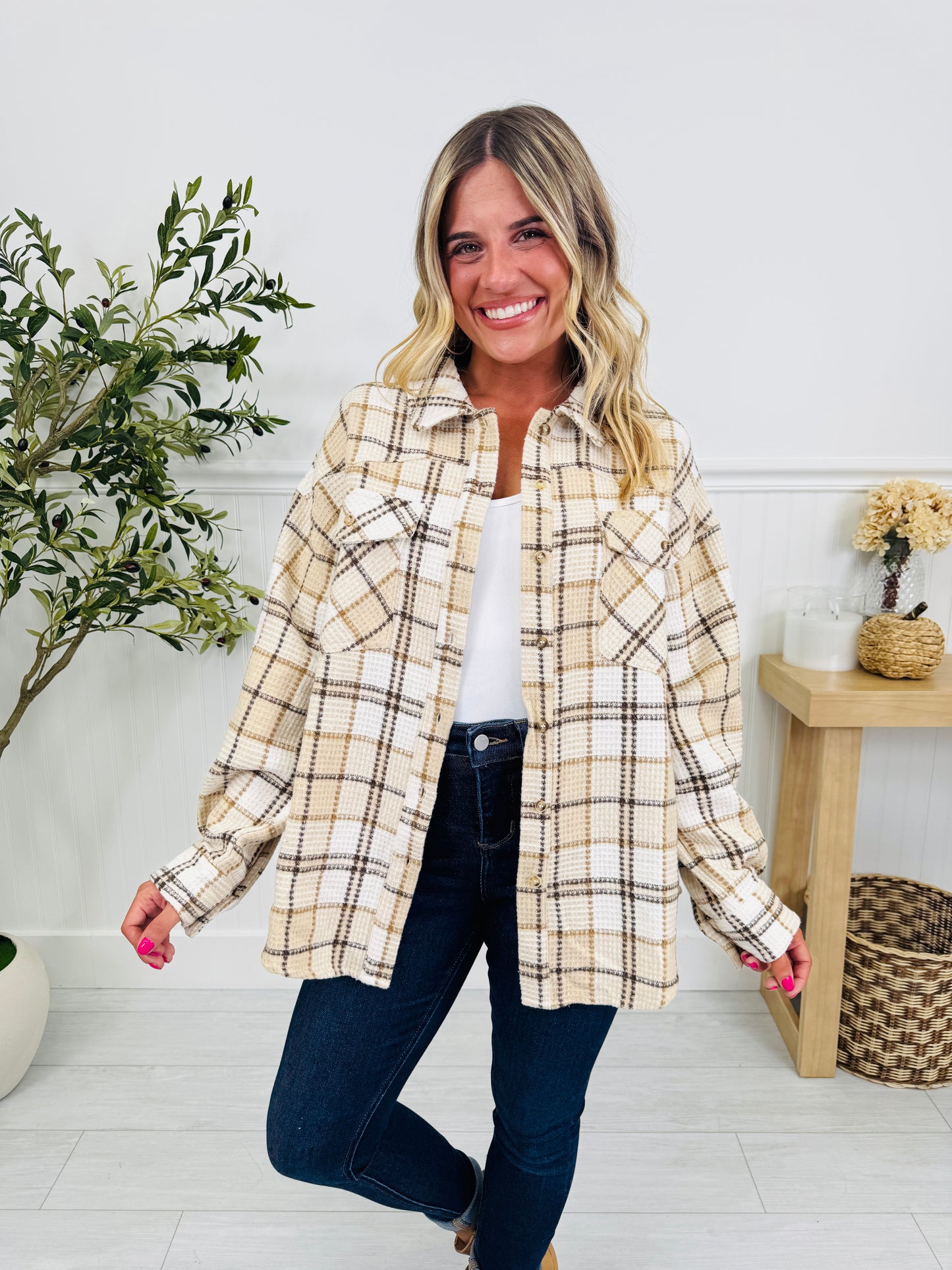 Fireside Favorite Shacket In Cream