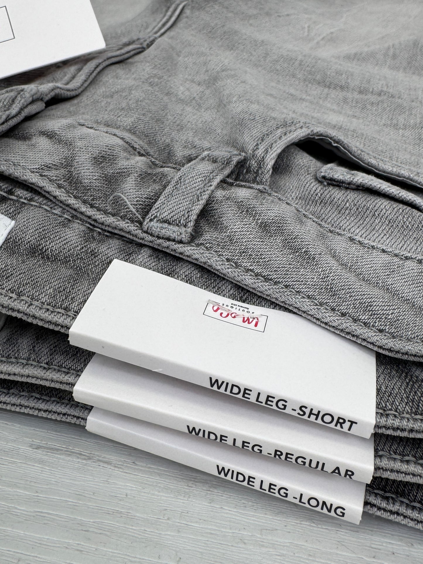 Grey Goals Tummy Control Wide Leg Jeans In Multiple Inseams