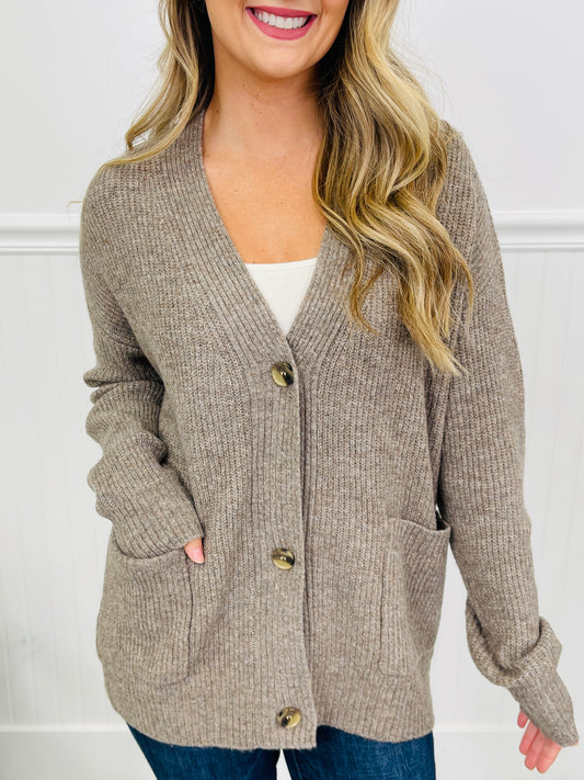 Just One More Layer Cardigan in Dark Taupe