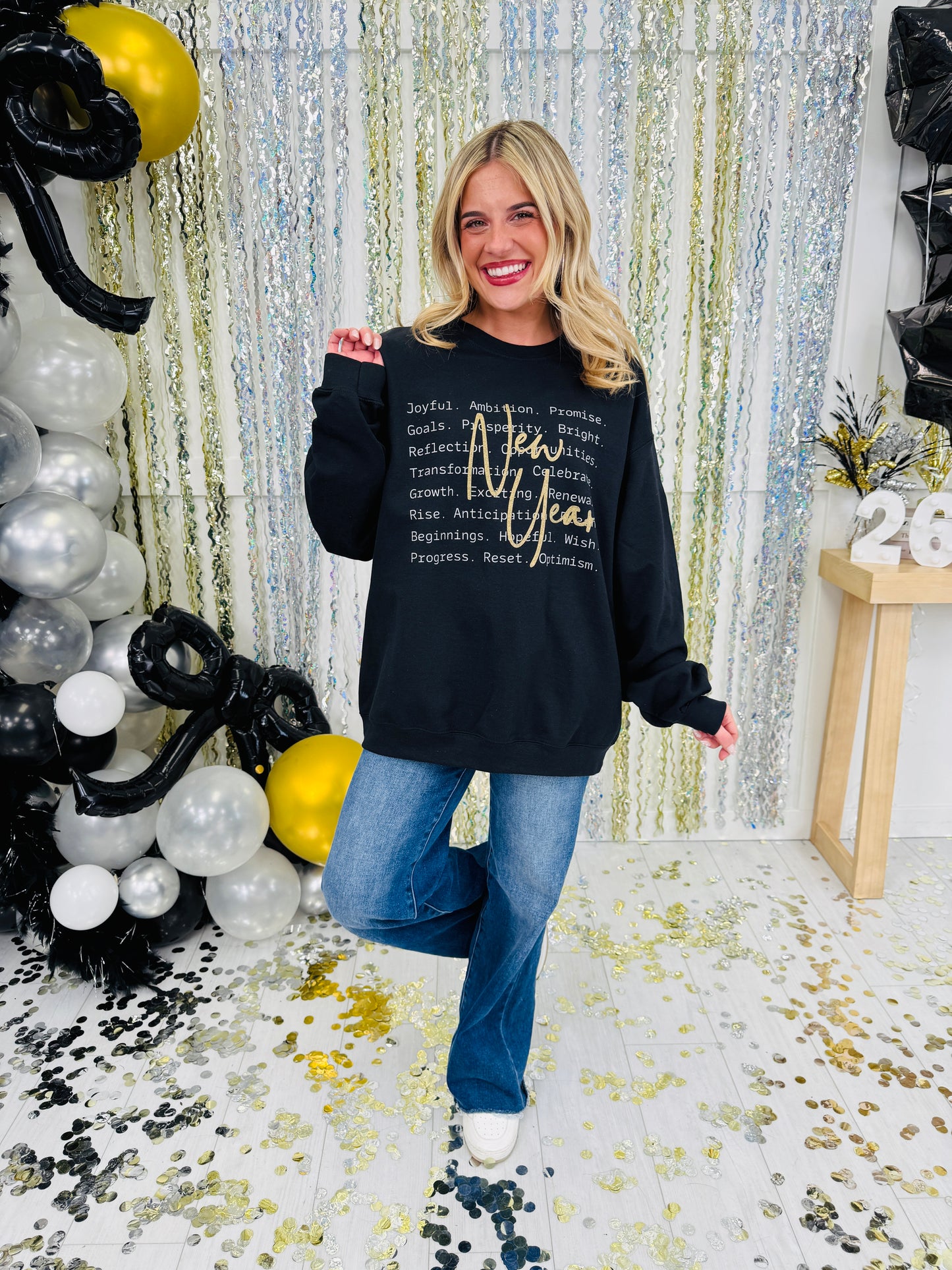 New Year Affirmations Graphic Crewneck Sweatshirt