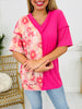 Bloom And Blend Top in Hot Pink