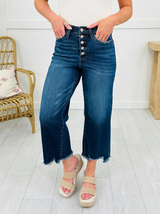 Judy Blue On The Fly Cropped Wide Leg Jeans