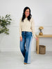 Two Tone Twist Tummy Control Retro Wide Leg Jeans