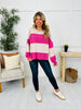 Parallel Mood Top in Taupe/Magenta