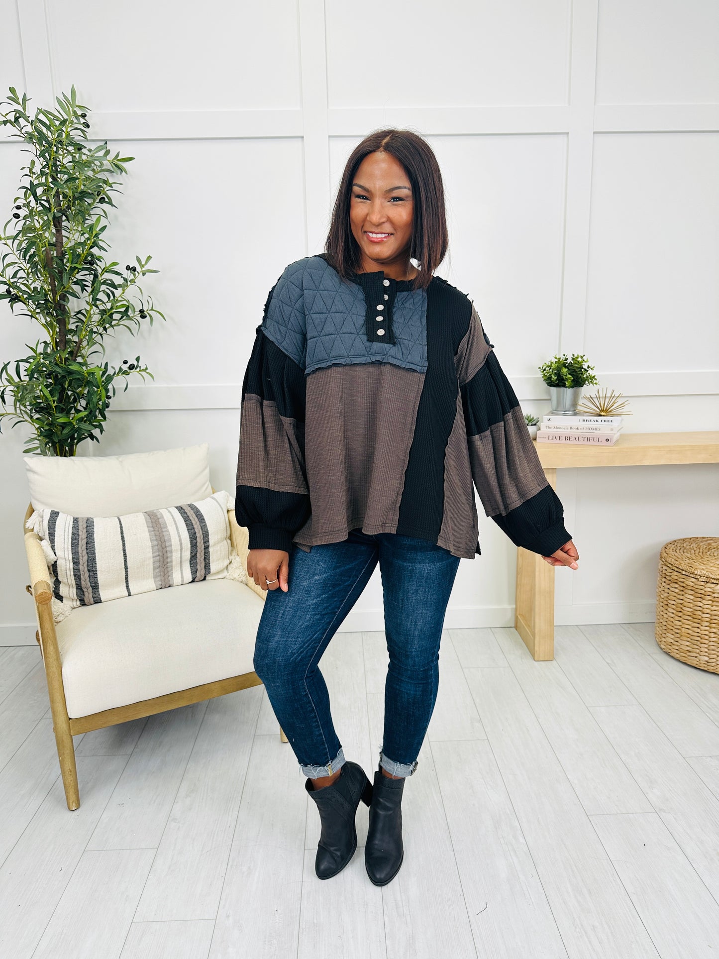 Ethereal Beauty Top In Charcoal