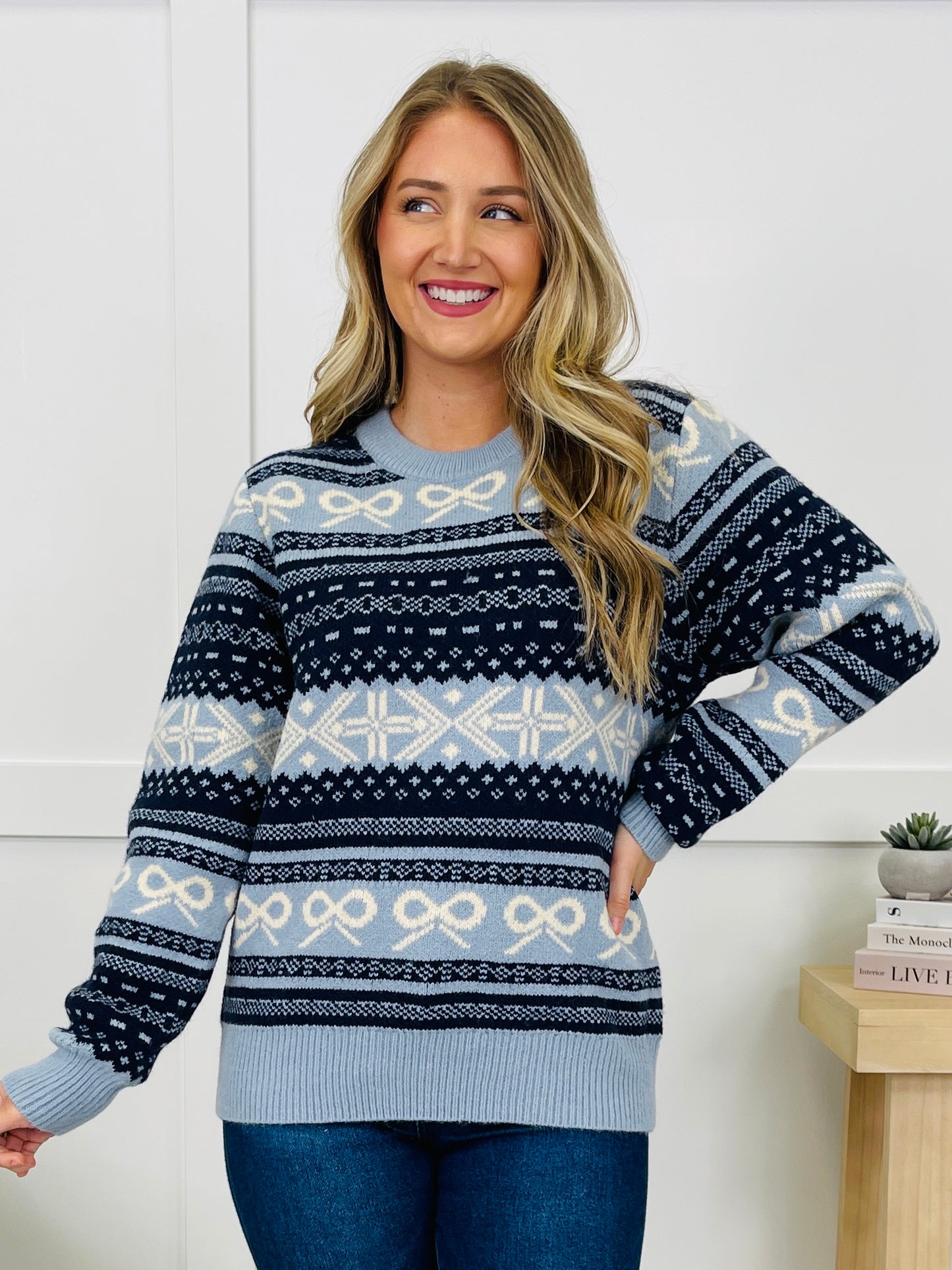 Hearts In The Static Sweater in Navy