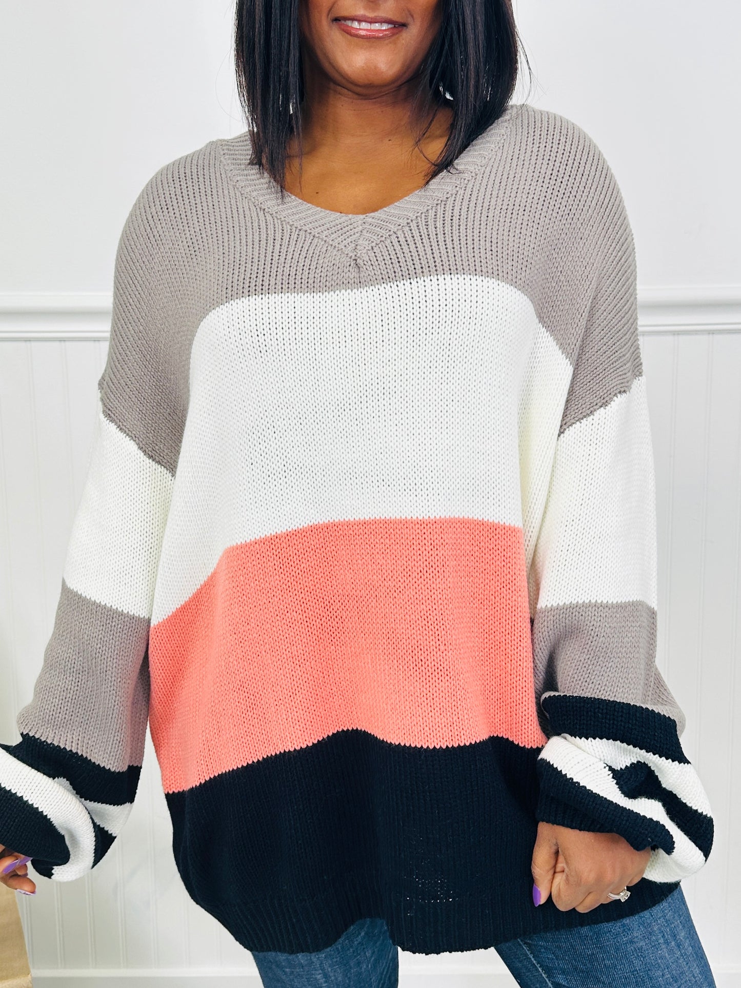 Bold Moves Only Pullover in Grey/Blush/Black
