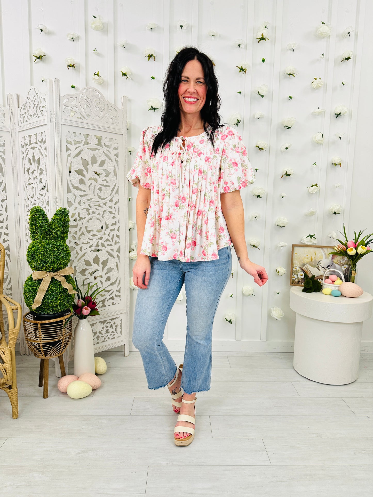 Vintage Blossoms Top In Blush