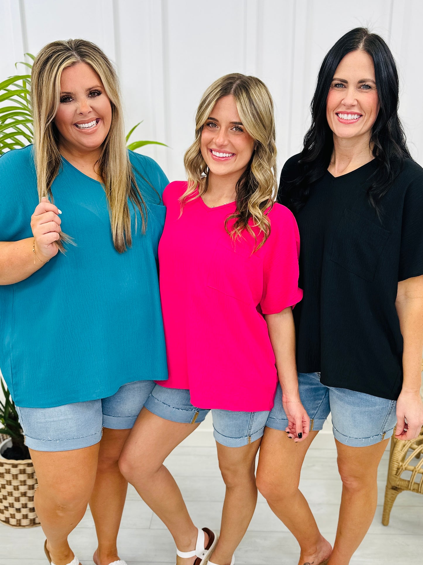 REG/CURVY MOCO Exclusive Basic Airflow Top in Three Colors!