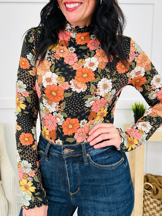 Nightfall Florals Top in Rust