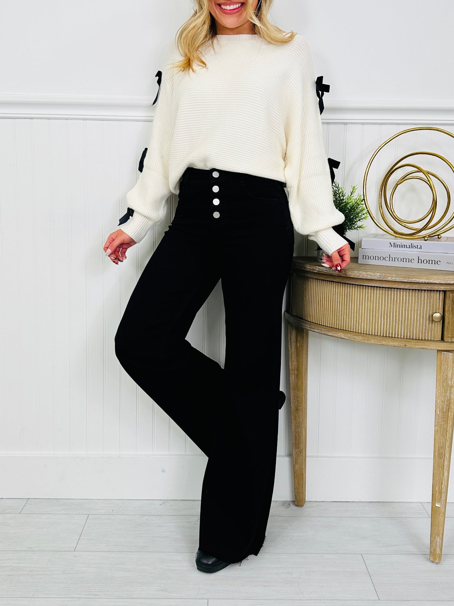 Bold Moves Tummy Control Black Wide Leg Jeans