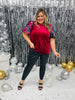 REG/CURVY Midnight Magic Top In Wine Multi