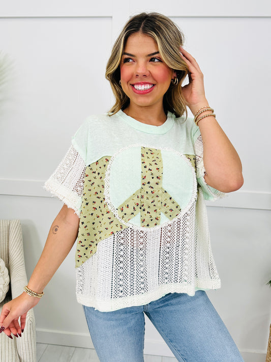 Blooming Peace Top in Lime Cream Multi