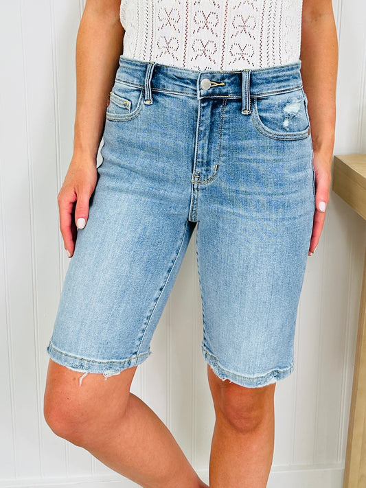 Judy Blue Bermuda Bliss Vintage Washed Bermuda Shorts