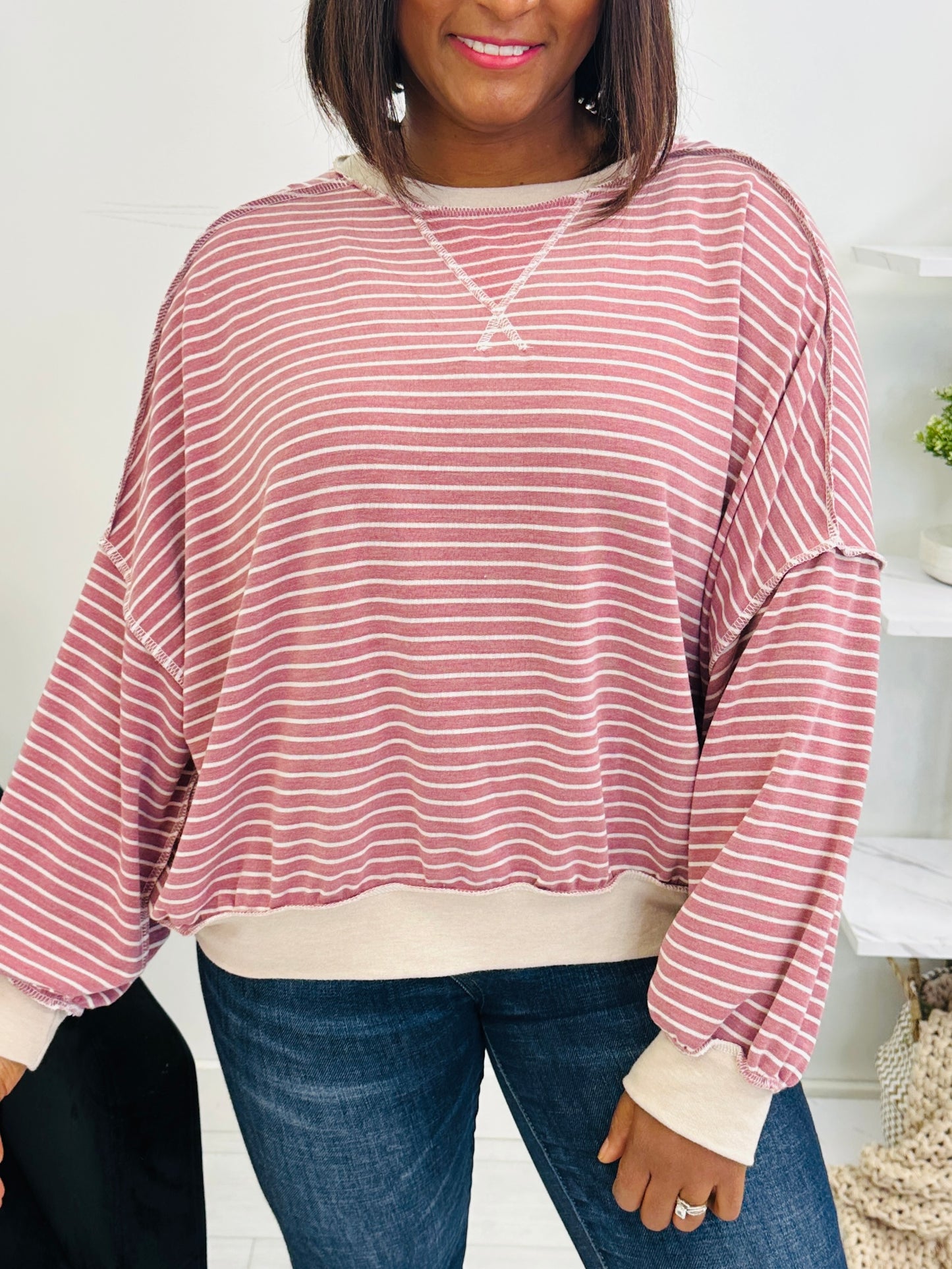 Offbeat Cozy Pullover in Burgundy