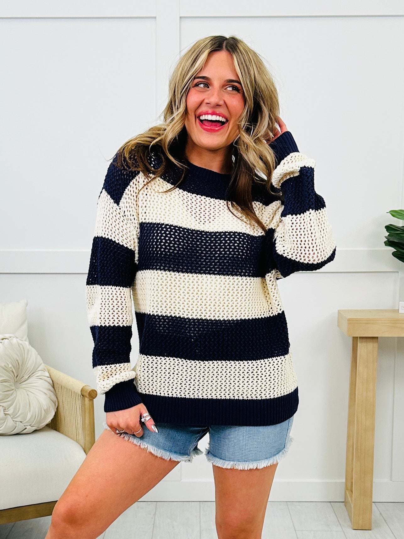 MOCO Exclusive Coastal Chic Striped Sweater- Multiple Colors!