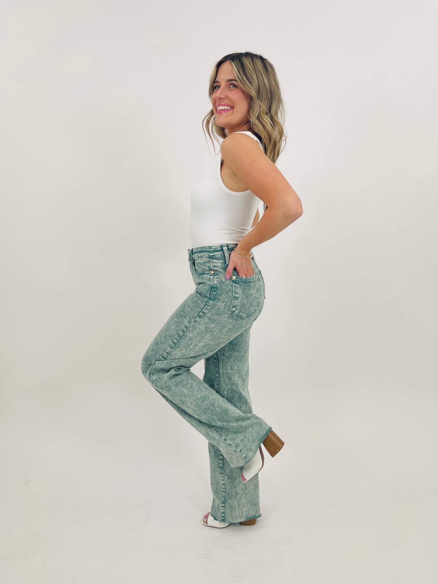 Judy Blue Shamrock & Roll Dad Jeans