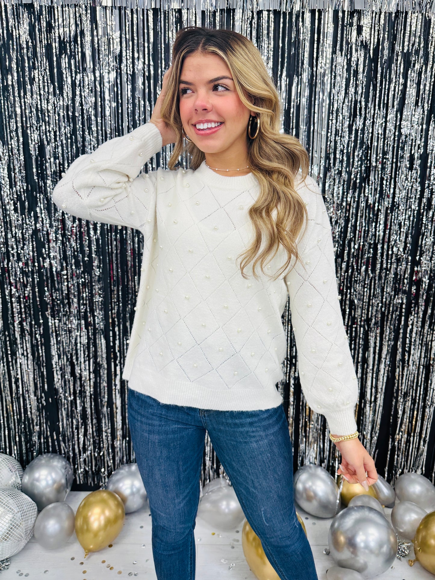 Classic Pearl Affair Sweater- Multiple Colors!