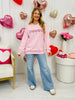 Teach Candy Hearts Graphic Crewneck Sweatshirt
