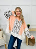 Whimsical Wild Pullover in Coral/White