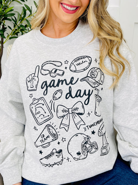Game Day Touchdown Graphic Crewneck Sweatshirt