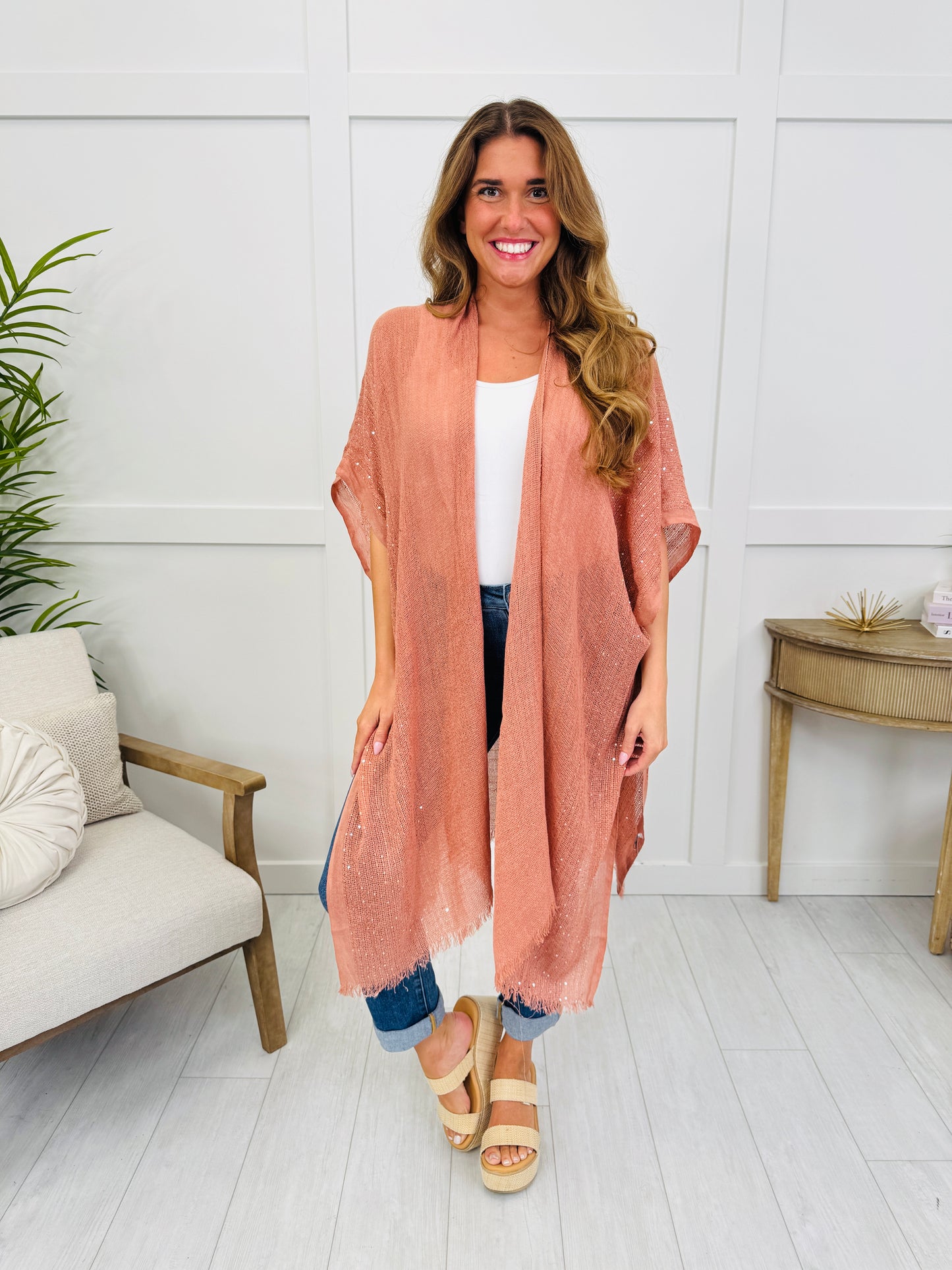 Calm Waters Kimono In Copper