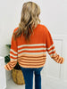 Autumn Streaks Sweater In Rust/Peach