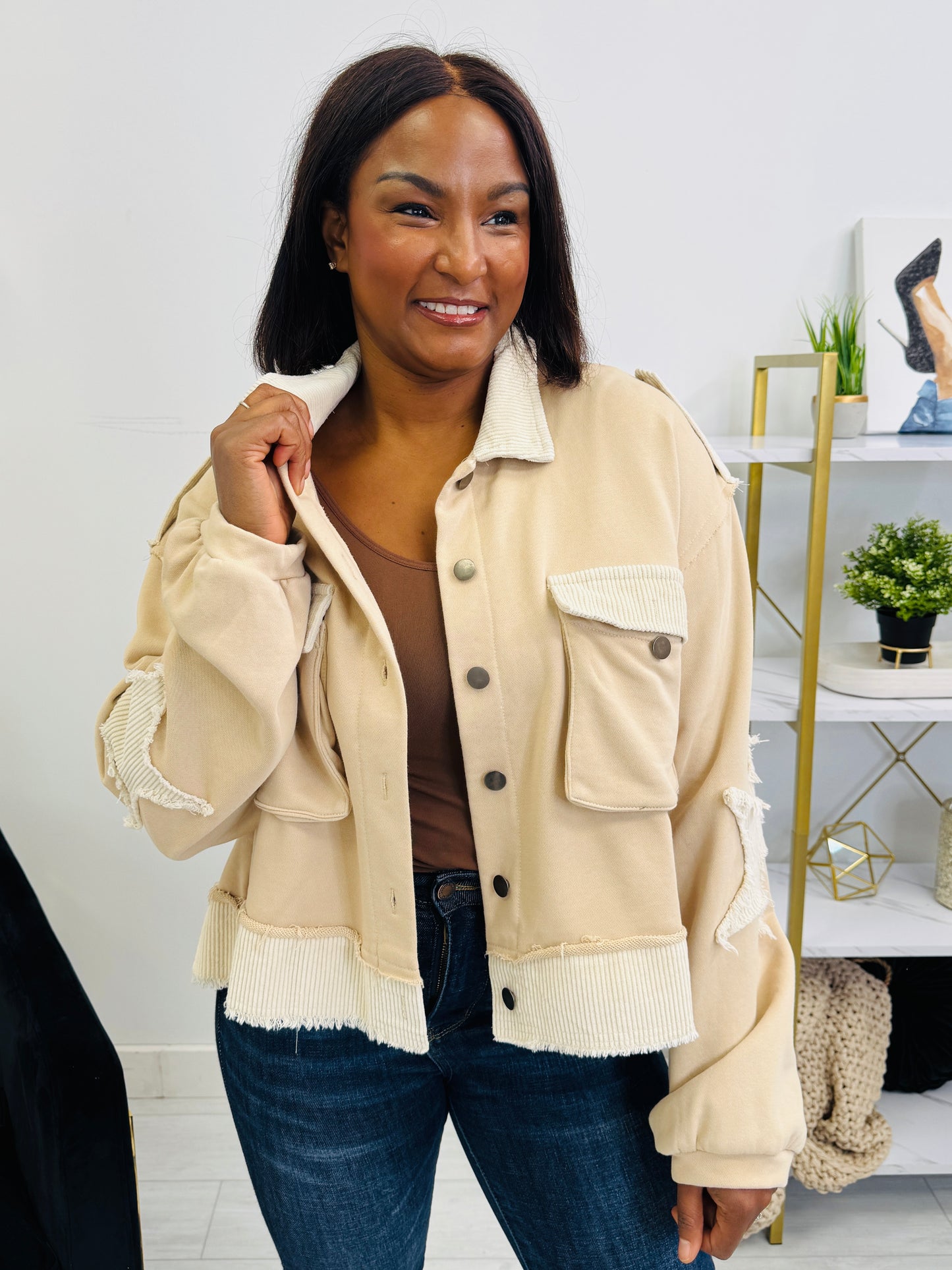 Trailblazer Threads Shacket In Beige