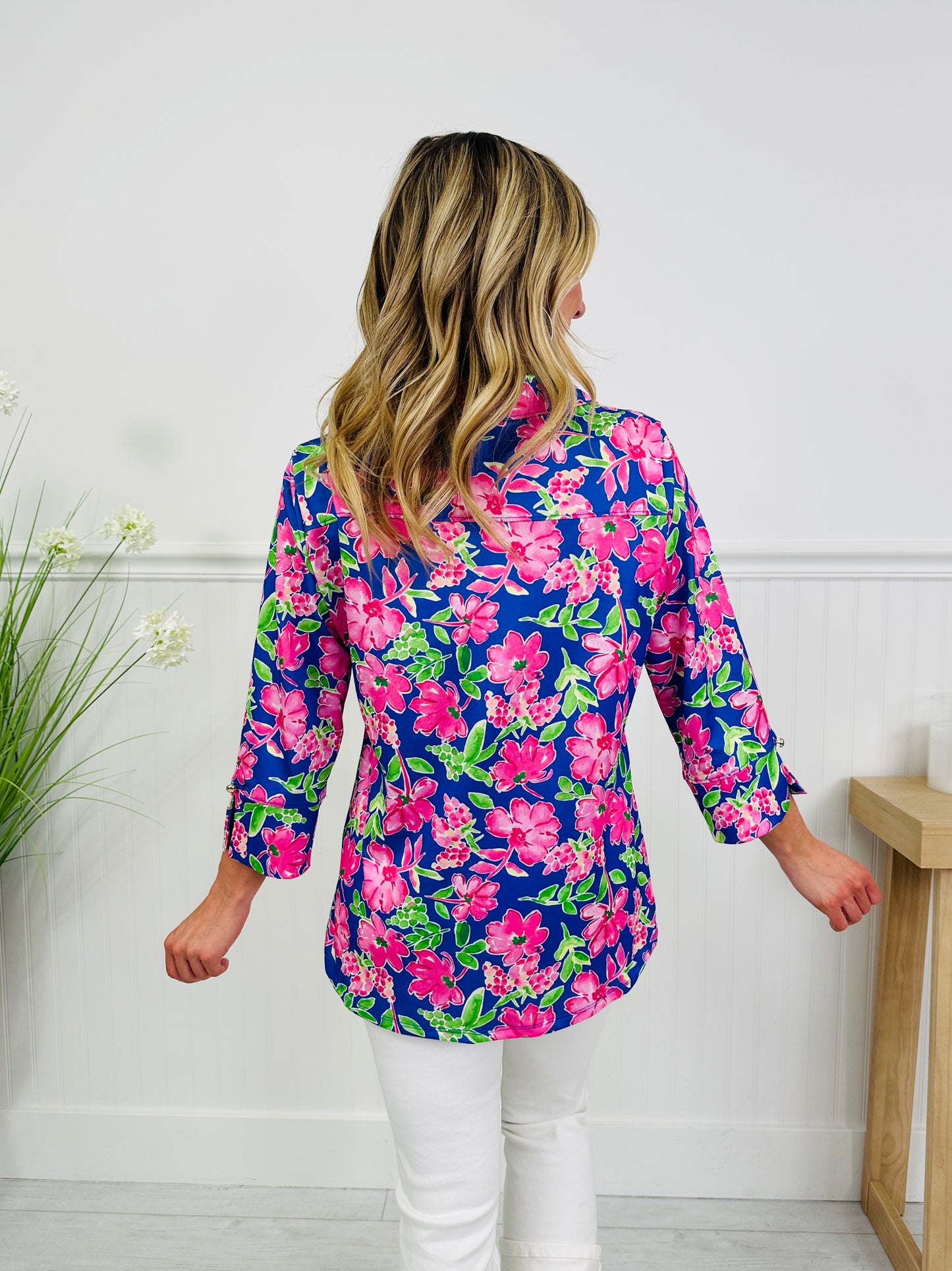 Bloom in Spring Top in Cosmos Print
