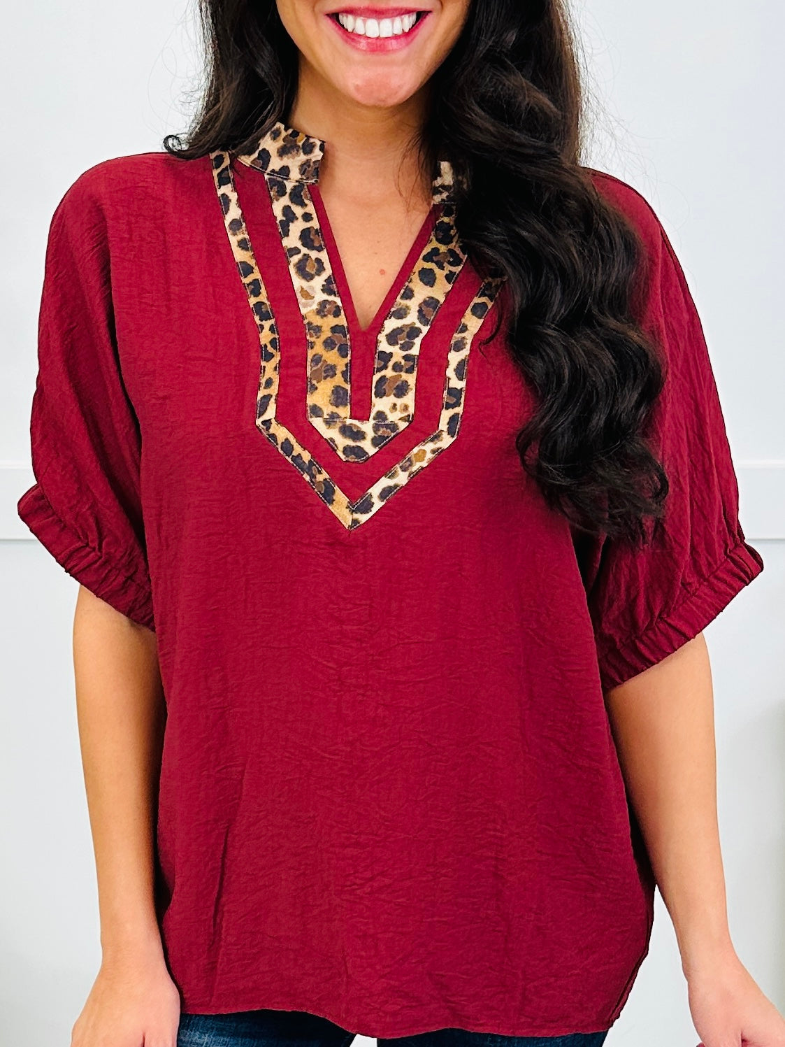 Wild Beauty Top In Burgundy
