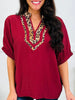 Wild Beauty Top In Burgundy