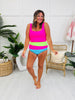 Ultra High Waisted Swim Bottoms in Bright Stripes