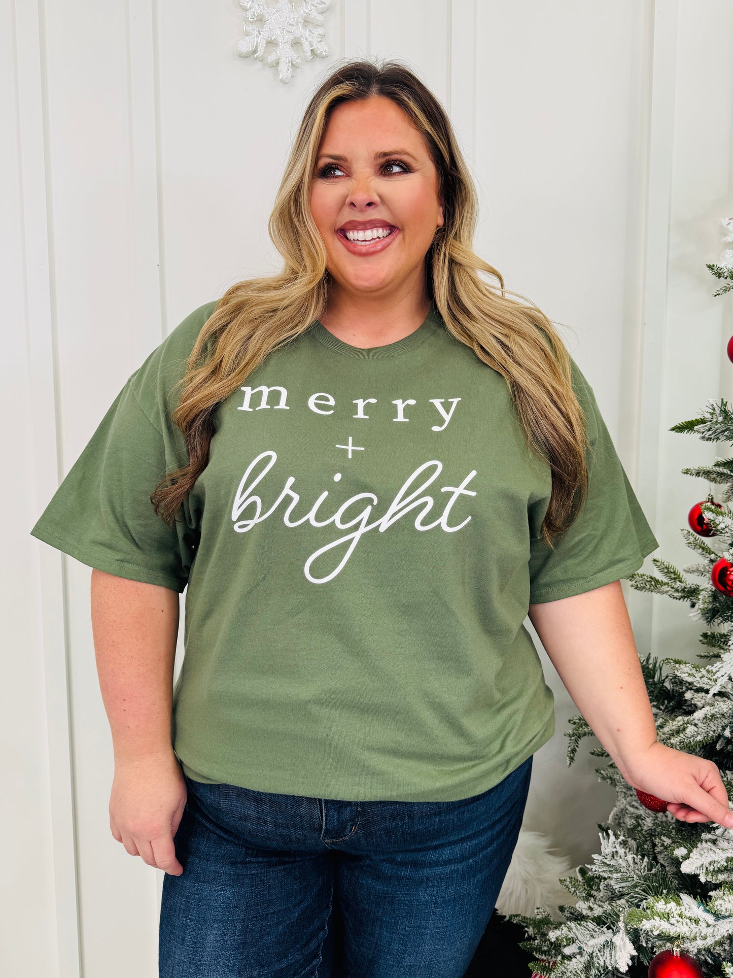 Merry + Bright Graphic Tee-Multiple Colors!