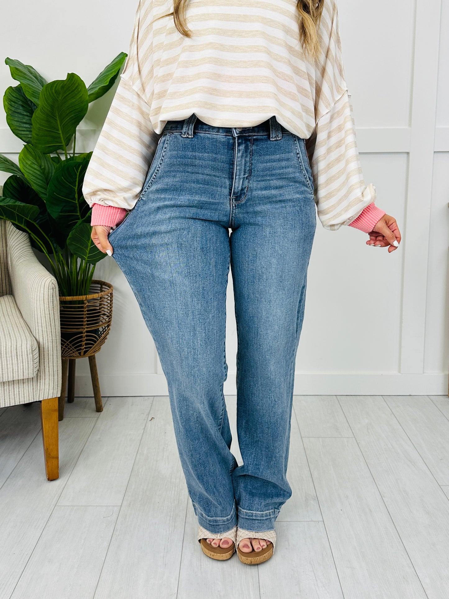 Judy Blue Tailored To You Wide Leg Trouser Jeans