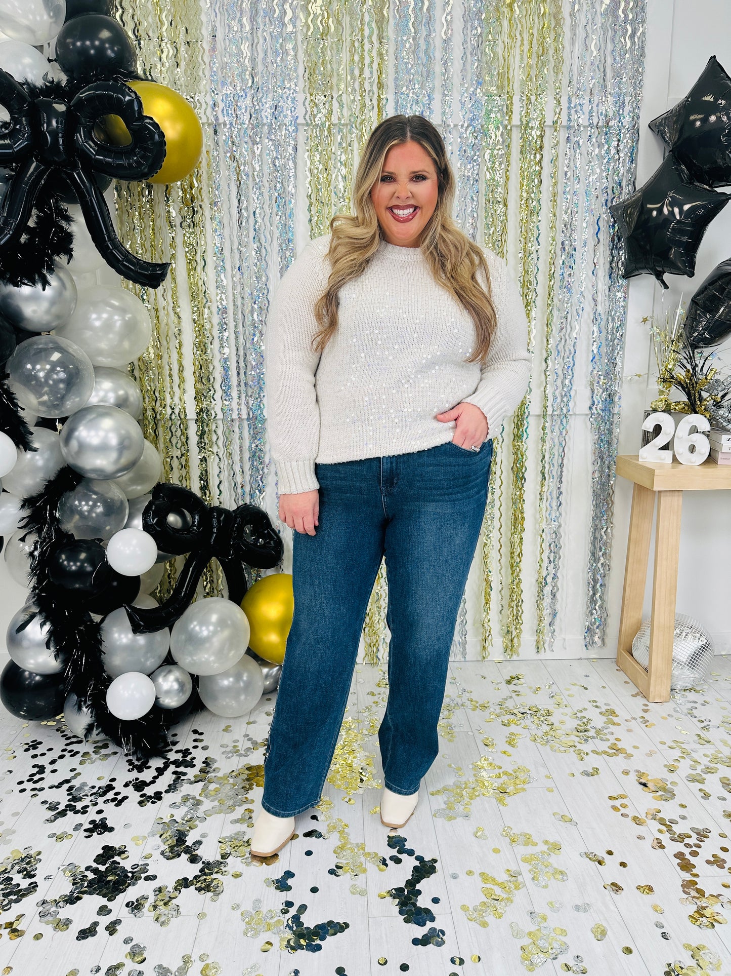 Judy Blue Straight Up Stud Straight Leg Jeans