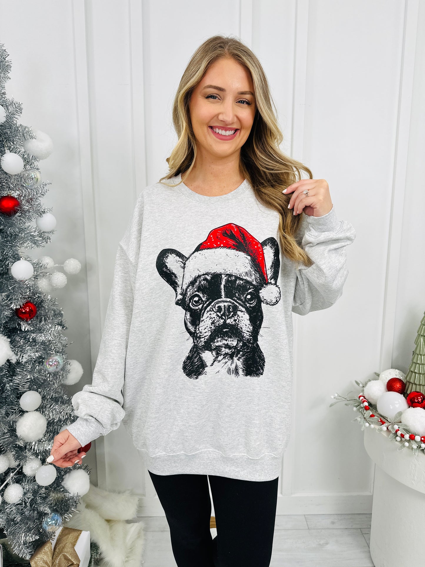 Jolly French Bulldog Graphic Crewneck Sweatshirt