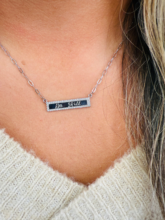 Silver Be Still Necklace