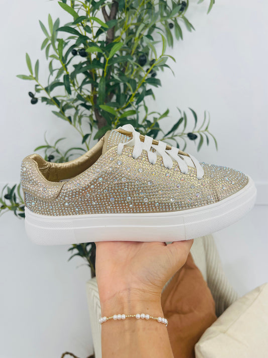 Bedazzle Boost Sneakers in Champagne