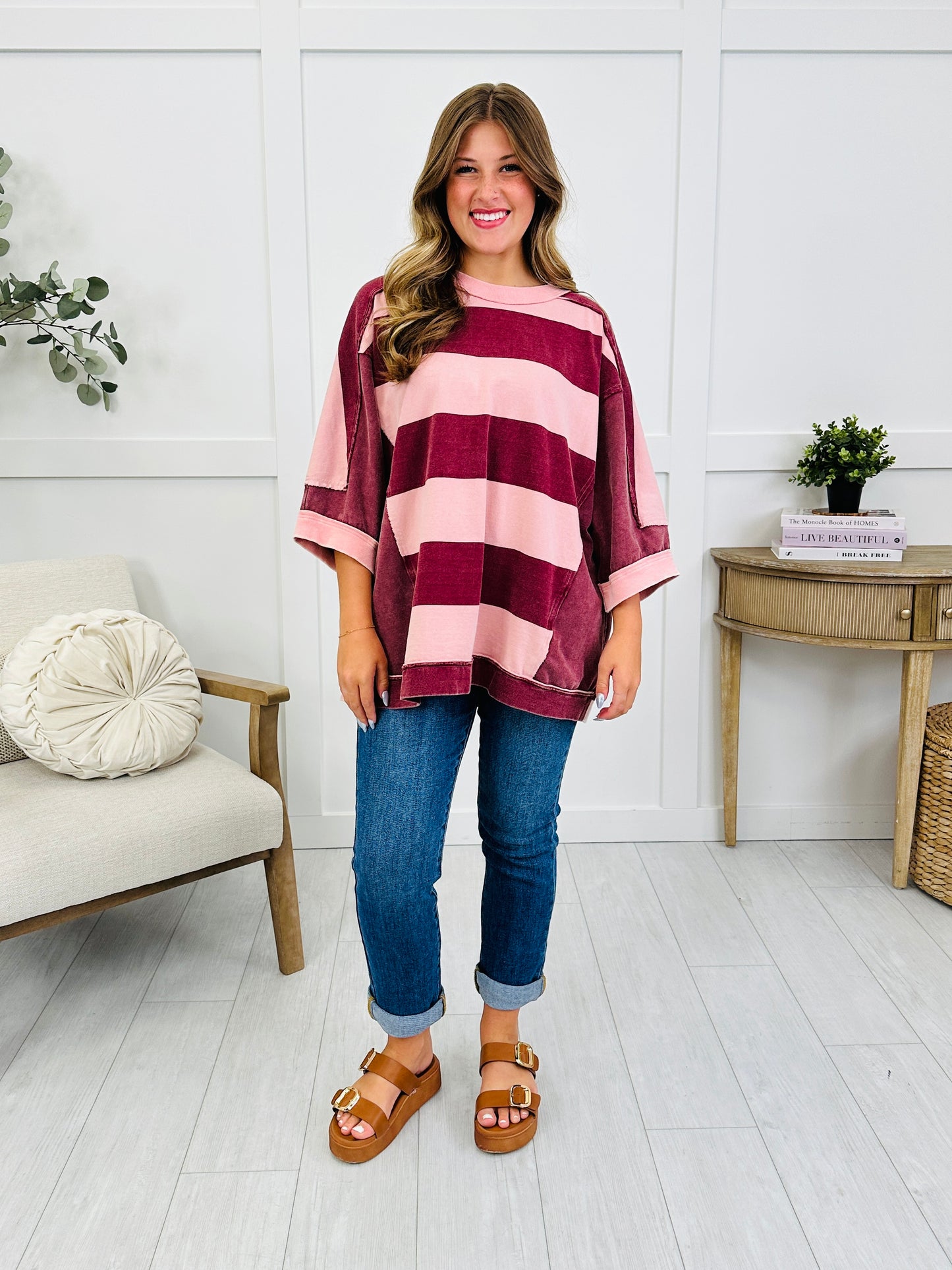 The Vintage Charm Top In Wine