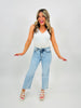 Can't Crop The Feeling MOCO Exclusive Tummy Control Cropped Wide Leg Jeans