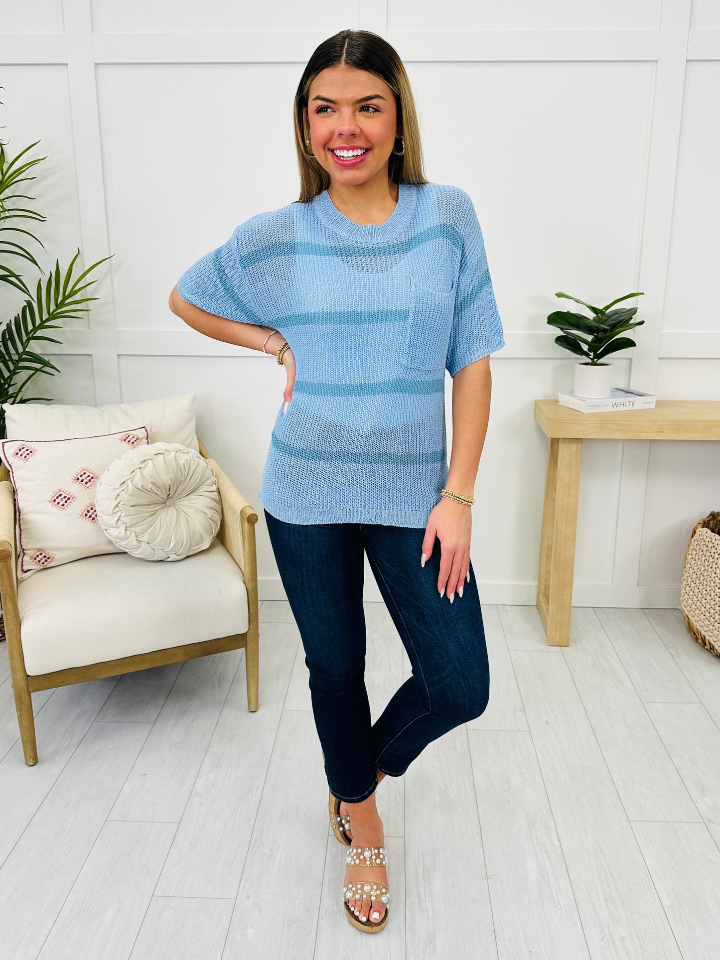 Dressed In Dreams Sweater In Denim Navy