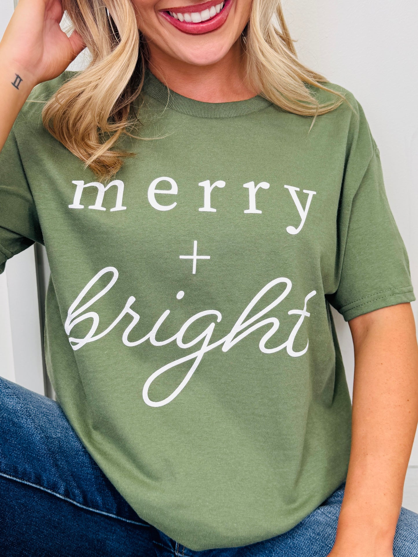 Merry + Bright Graphic Tee-Multiple Colors!