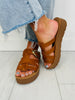 Effortless Edge Sandals In Cognac