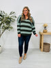 Stripe Of The Moment Sweater In Olive