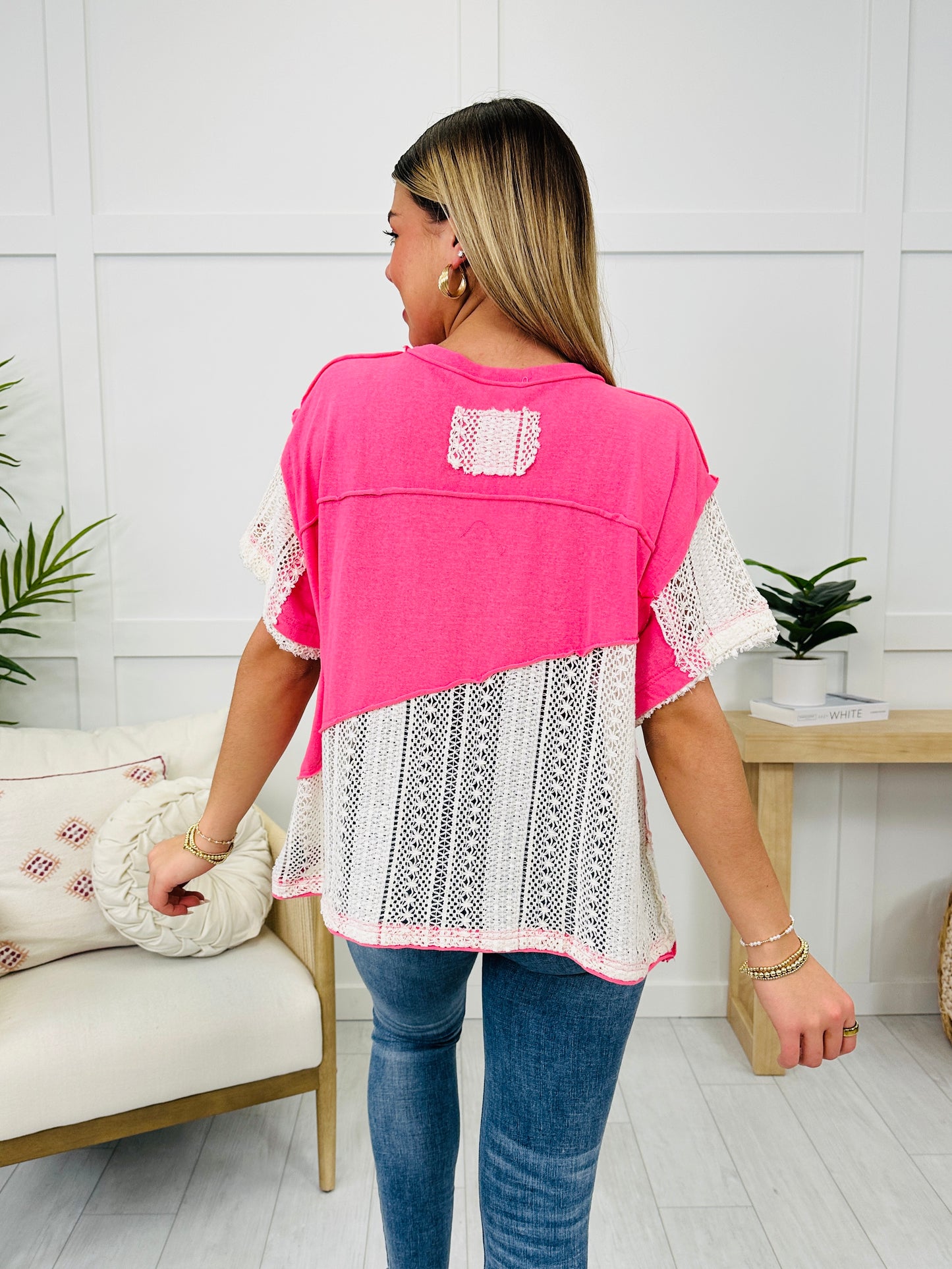 Harmony Stitch Top In Candy Pink