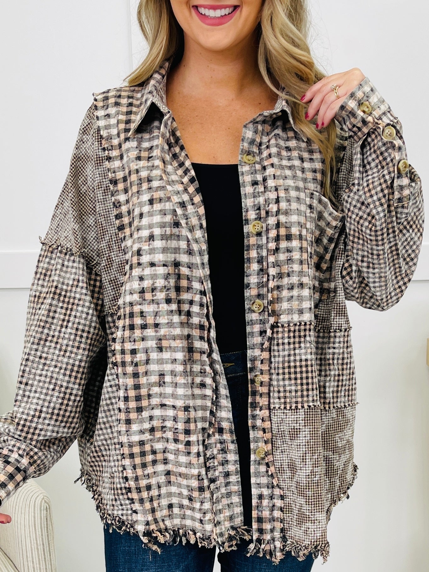 Until The Fire Burns Out Top in Black