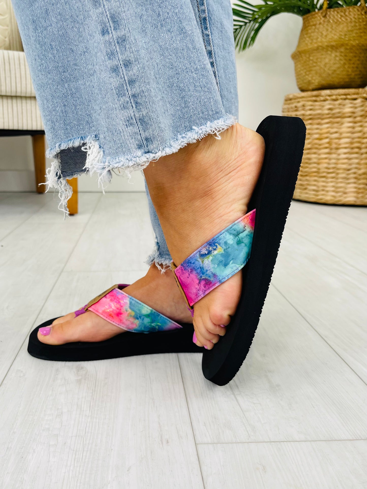 Sunset Sway Flip Flops in Purple Multi